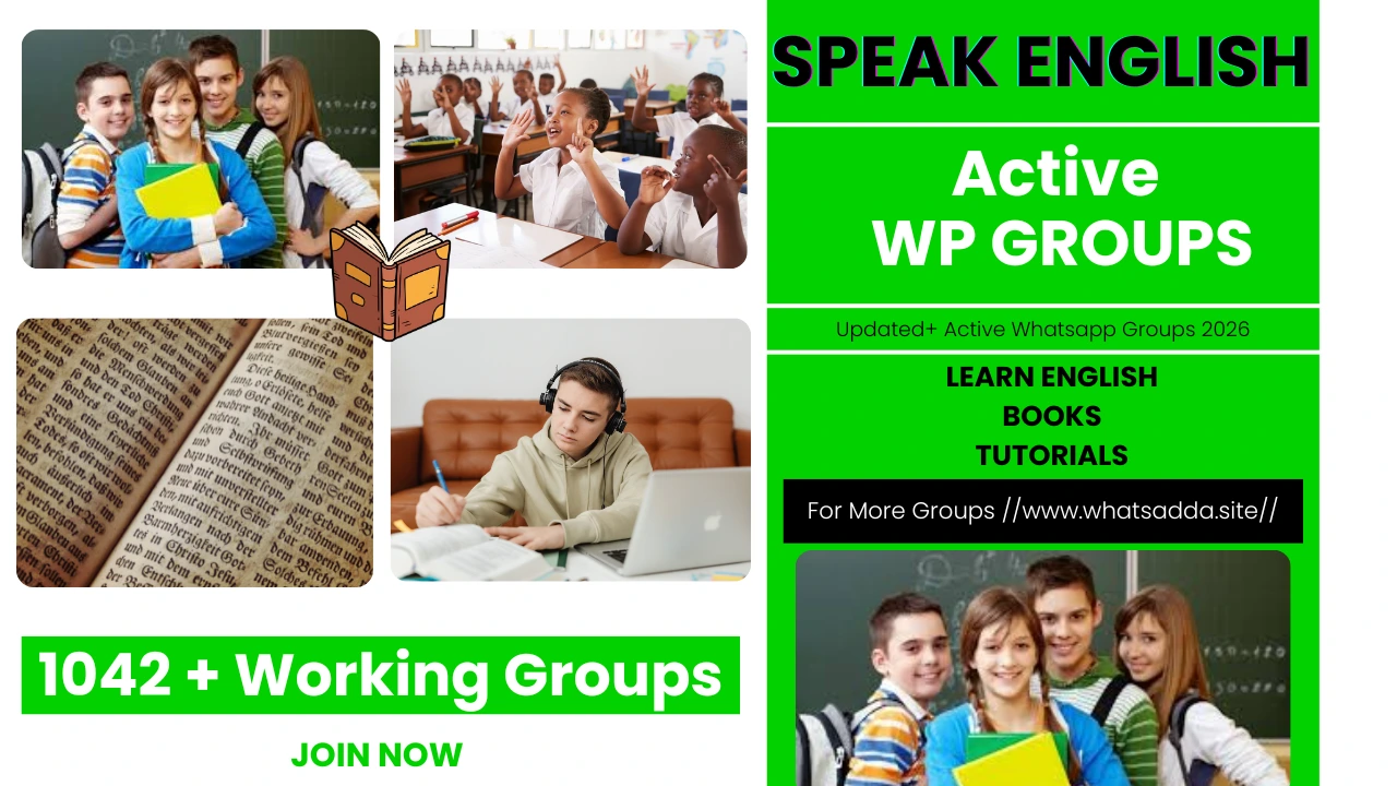 986+ Active English Speaking Whatsapp Group Links for Students | Updated Today